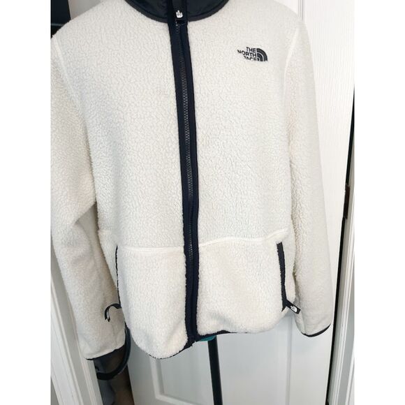 The North Face Fleece Sherpa Full Zip Contrast Trim Collar Pocket Cozy Jacket - Picture 11 of 16